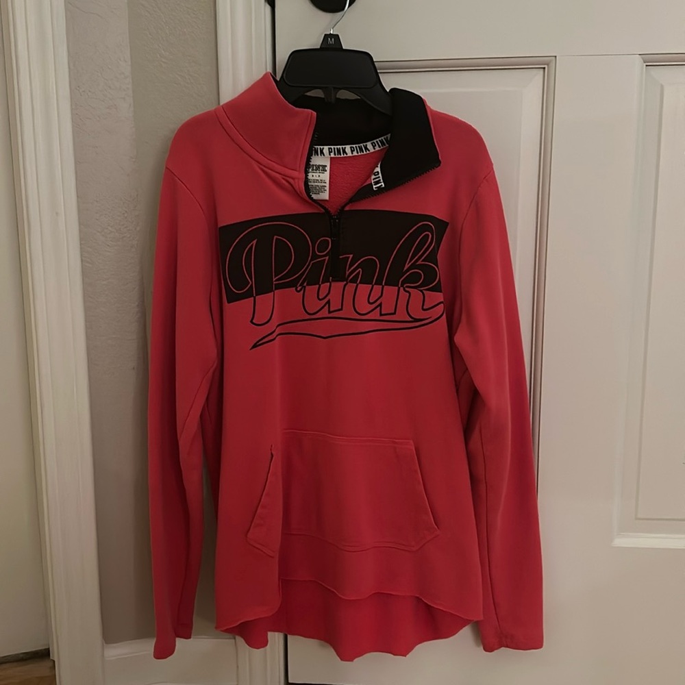 Pink Victoria’s Secret Quarter Zip Womens Crewneck